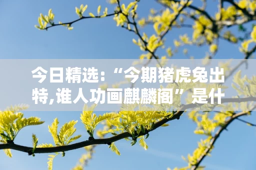 今日精选:“今期猪虎兔出特,谁人功画麒麟阁”是什么生肖,打最佳精读词语释义作答！