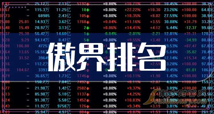 傲界前十排名(2025年12月22日企业市值排名前十名)