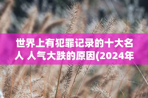 世界上有犯罪记录的十大名人 人气大跌的原因(2024年最新排名前十榜单)