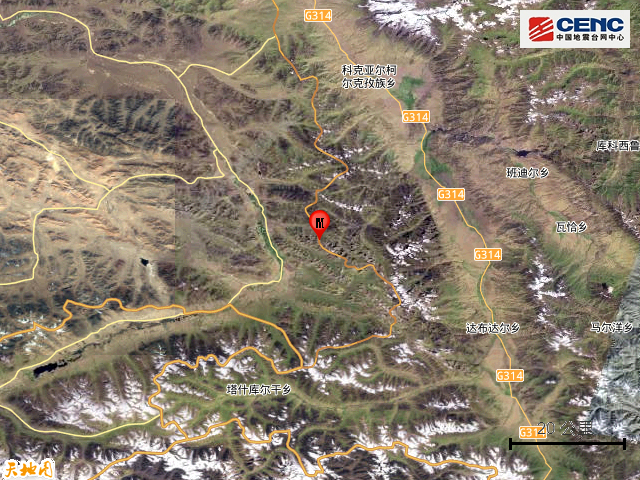 新疆喀什地区塔什库尔干县发生5.2级地震