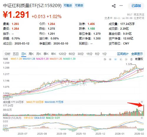 “红利一哥”中证红利质量ETF(159209)成交破2亿创历史新高!山金国际、中国神华飘红