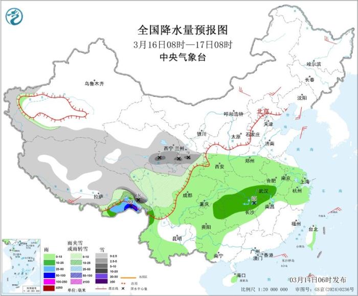 中东部有明显雨雪 冷空气继续影响我国长江以北地区